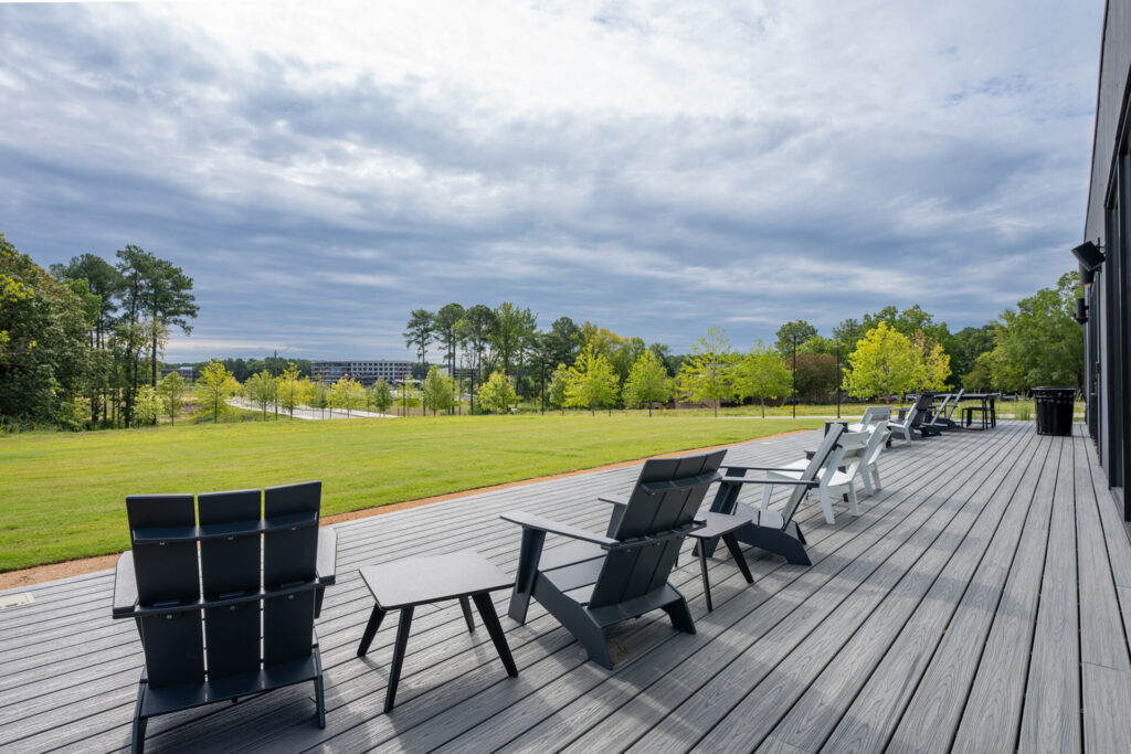 Adirondack Chairs on the back patio is great place to relax after a long meeting.